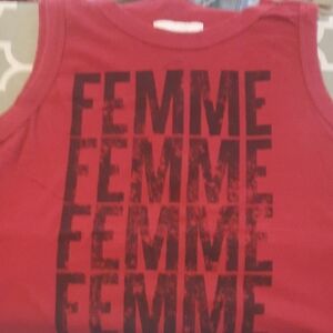 Current/Elliott Red Graphic Tank Top